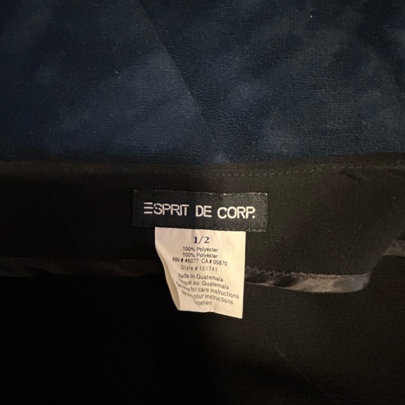 VINTAGE ESPRIT DE CORP BLACK MINI SKIRT SIZE 1/2 - Picture 5 of 5
